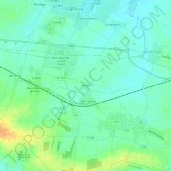 Topografische Karte La Folie, Höhe, Relief