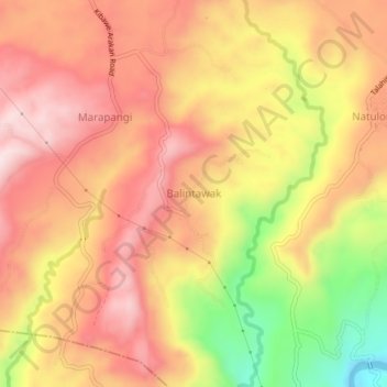 Topografische Karte Balintawak, Höhe, Relief