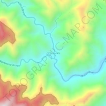 Topografische Karte Bokiawan, Höhe, Relief
