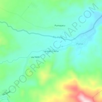 Topografische Karte Largato Cocha, Höhe, Relief