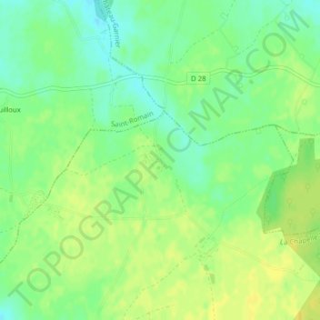 Topografische Karte Pouillac, Höhe, Relief