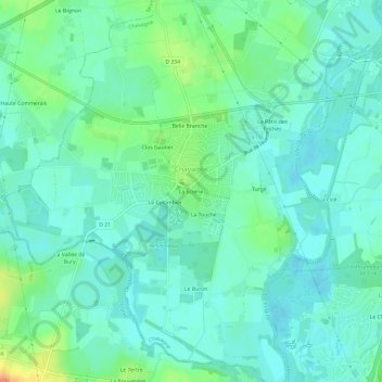 Topografische Karte La Scierie, Höhe, Relief