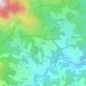 Topografische Karte Brez, Höhe, Relief