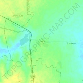 Topografische Karte Badwai, Höhe, Relief