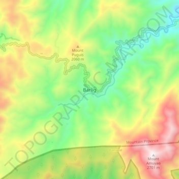 Topografische Karte Barlig, Höhe, Relief