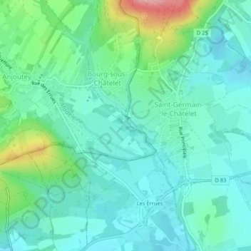 Topografische Karte Au Rocle, Höhe, Relief
