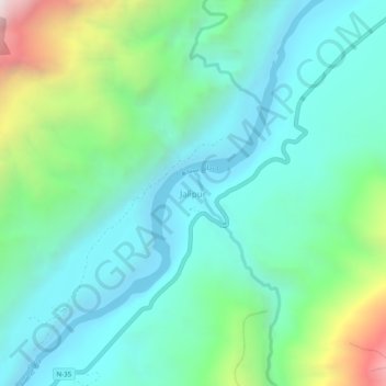 Topografische Karte Jalipur, Höhe, Relief