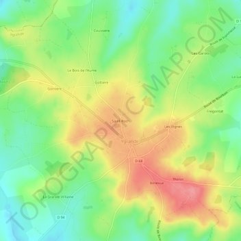 Topografische Karte Saint-Roch, Höhe, Relief