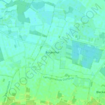 Topografische Karte Rosenthal, Höhe, Relief