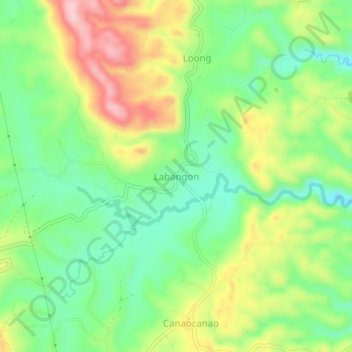 Topografische Karte Labangon, Höhe, Relief