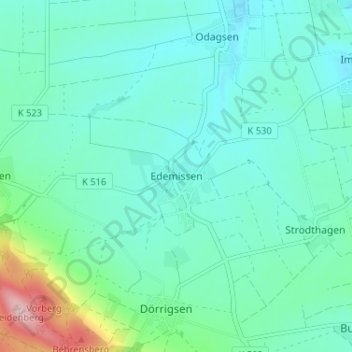 Topografische Karte Edemissen, Höhe, Relief