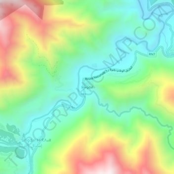 Topografische Karte Imigdal, Höhe, Relief