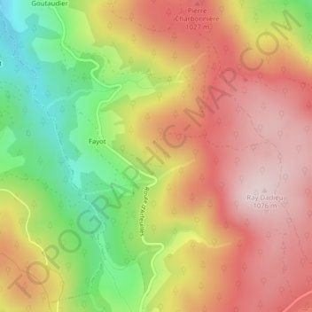 Topografische Karte Le Roc Pointu, Höhe, Relief