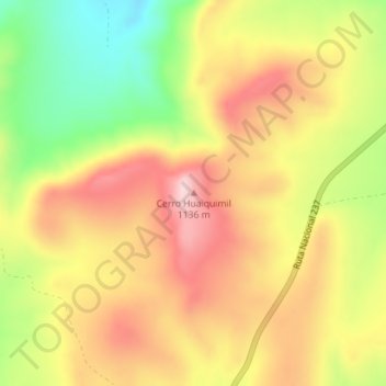 Topografische Karte Cerro Huaiquimil, Höhe, Relief