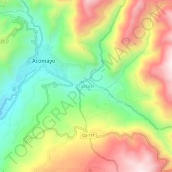 Topografische Karte Taccasi, Höhe, Relief