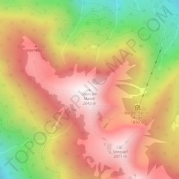 Topografische Karte Stein am Mandl, Höhe, Relief