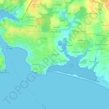 Topografische Karte Letty Huella, Höhe, Relief