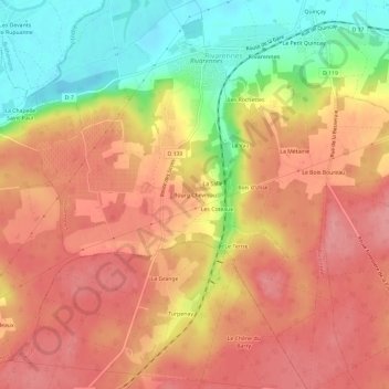 Topografische Karte Bourg Chevreau, Höhe, Relief