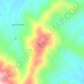 Topografische Karte High Top, Höhe, Relief