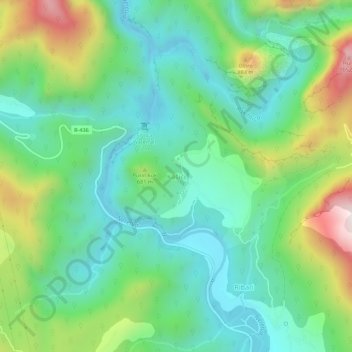 Topografische Karte Kašići, Höhe, Relief