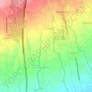 Topografische Karte Cumba, Höhe, Relief