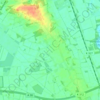 Topografische Karte Ahlde, Höhe, Relief