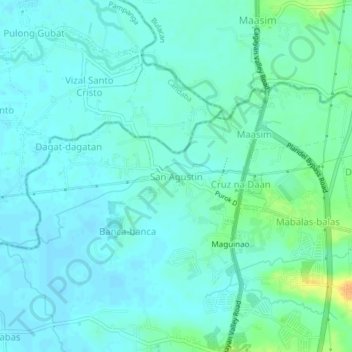 Topografische Karte San Agustin, Höhe, Relief