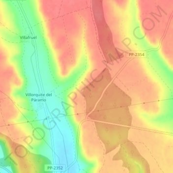 Topografische Karte Valdescapa, Höhe, Relief