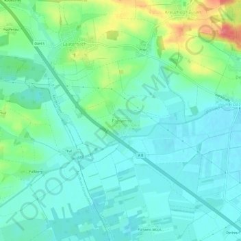 Topografische Karte Palsweis, Höhe, Relief
