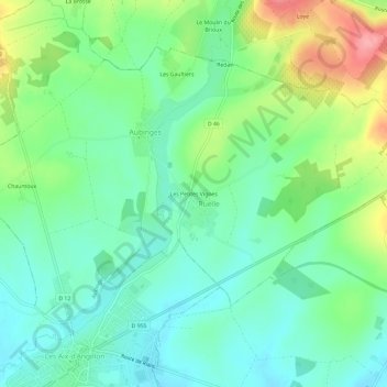 Topografische Karte Les Petites Vignes, Höhe, Relief