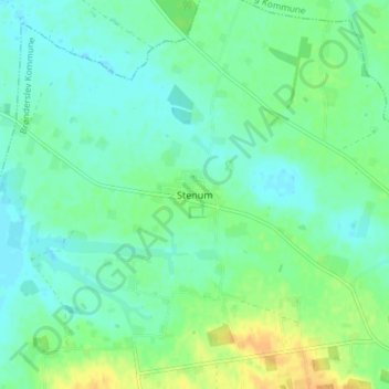 Topografische Karte Stenum, Höhe, Relief