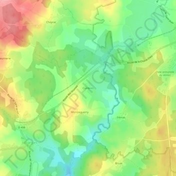 Topografische Karte Combres, Höhe, Relief