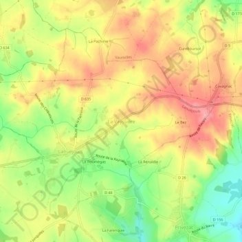 Topografische Karte La Vayssière, Höhe, Relief