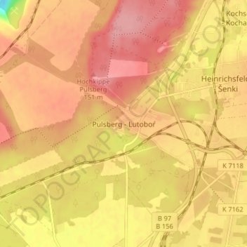 Topografische Karte Pulsberg, Höhe, Relief