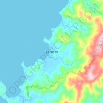 Topografische Karte Baliguian, Höhe, Relief