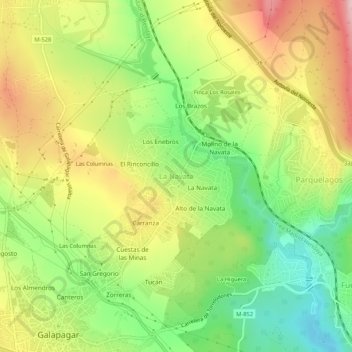 Topografische Karte La Navata, Höhe, Relief