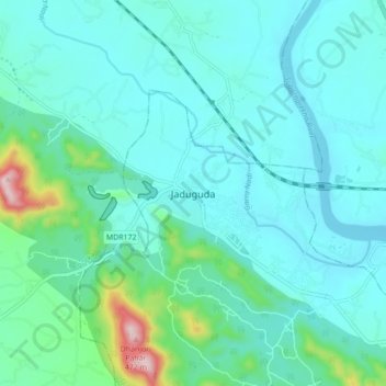 Topografische Karte Jaduguda, Höhe, Relief