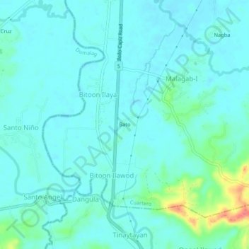 Topografische Karte Bato, Höhe, Relief