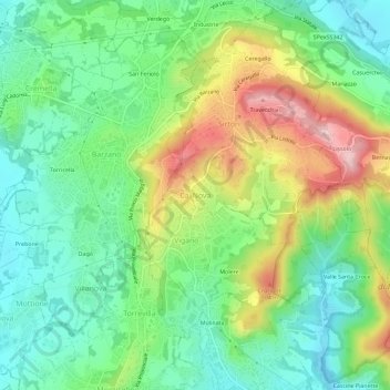 Topografische Karte Ca' Nova, Höhe, Relief