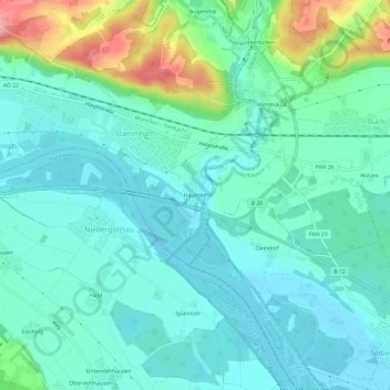 Topografische Karte Haunreit, Höhe, Relief