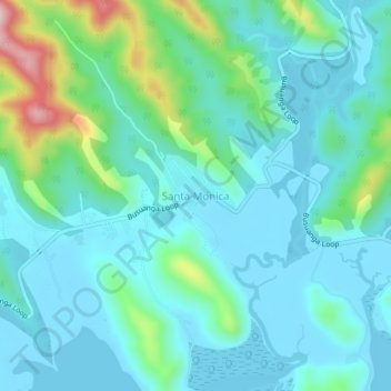 Topografische Karte Santa Monica, Höhe, Relief