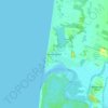 Topografische Karte Foxton Beach, Höhe, Relief