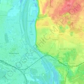 Topografische Karte Schloßberg, Höhe, Relief