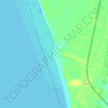 Topografische Karte Praia da Capilha, Höhe, Relief