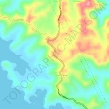 Topografische Karte Elevation 105 meters, Höhe, Relief