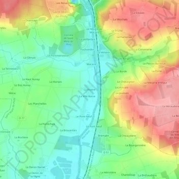 Topografische Karte La Rivière, Höhe, Relief