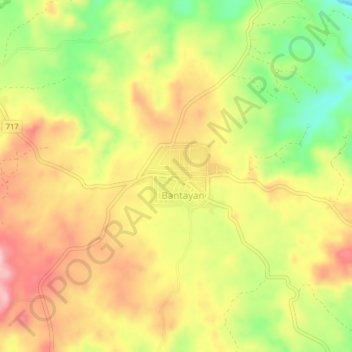 Topografische Karte Bantayan, Höhe, Relief