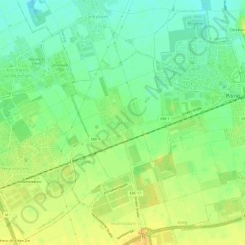 Topografische Karte Grub, Höhe, Relief