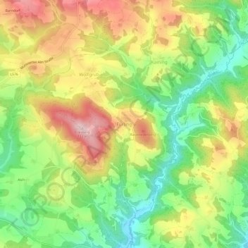 Topografische Karte Fürling, Höhe, Relief