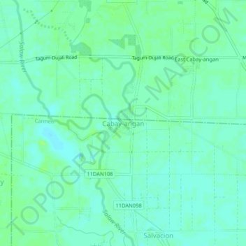 Topografische Karte Cabay-angan, Höhe, Relief